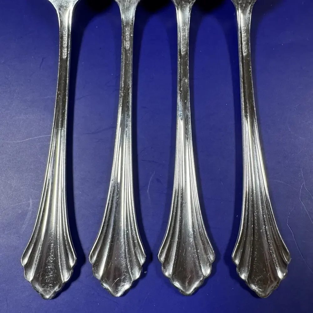 Oneida Bancroft Stainless Steel Dinner Forks 7 3/8” Set of 4 USA